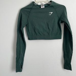 Green gum shark long sleeve workout top